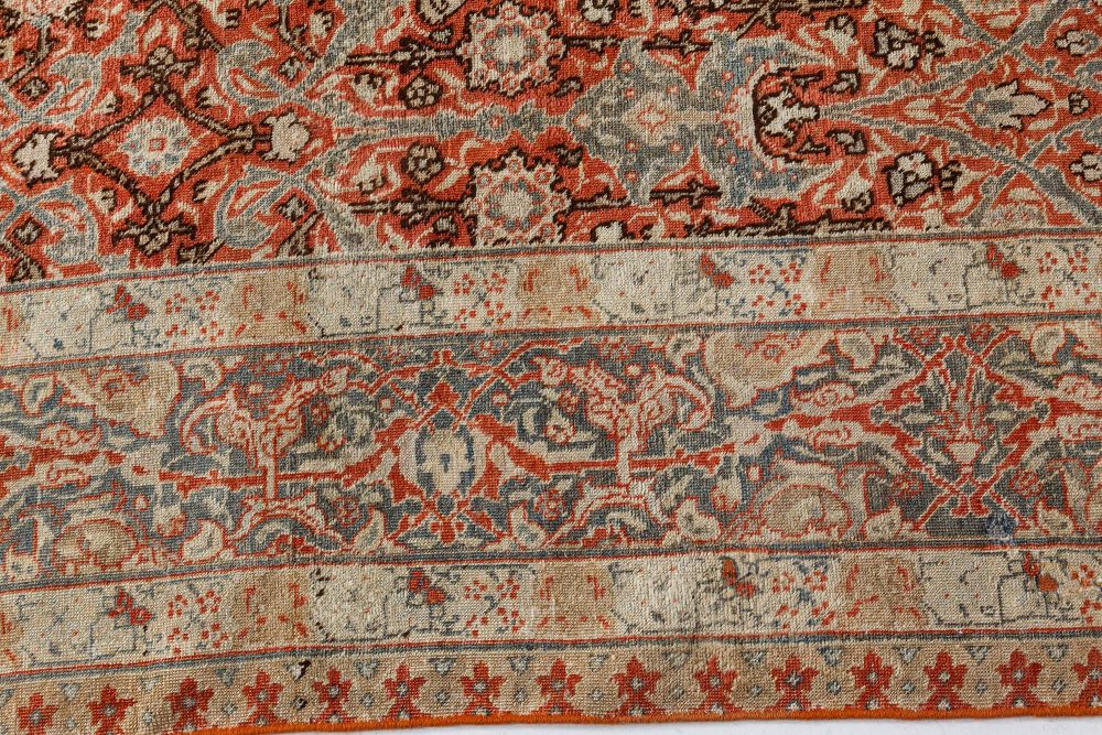Early 20th Century Persian Tabriz Red Handmade Wool Rug BB7299