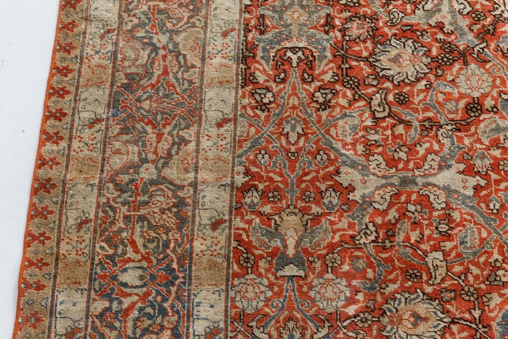 Early 20th Century Persian Tabriz Red Handmade Wool Rug BB7299