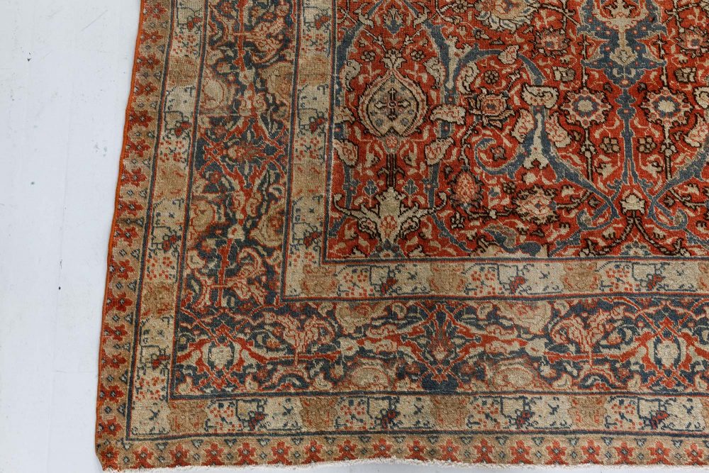 Early 20th Century Persian Tabriz Red Handmade Wool Rug BB7299