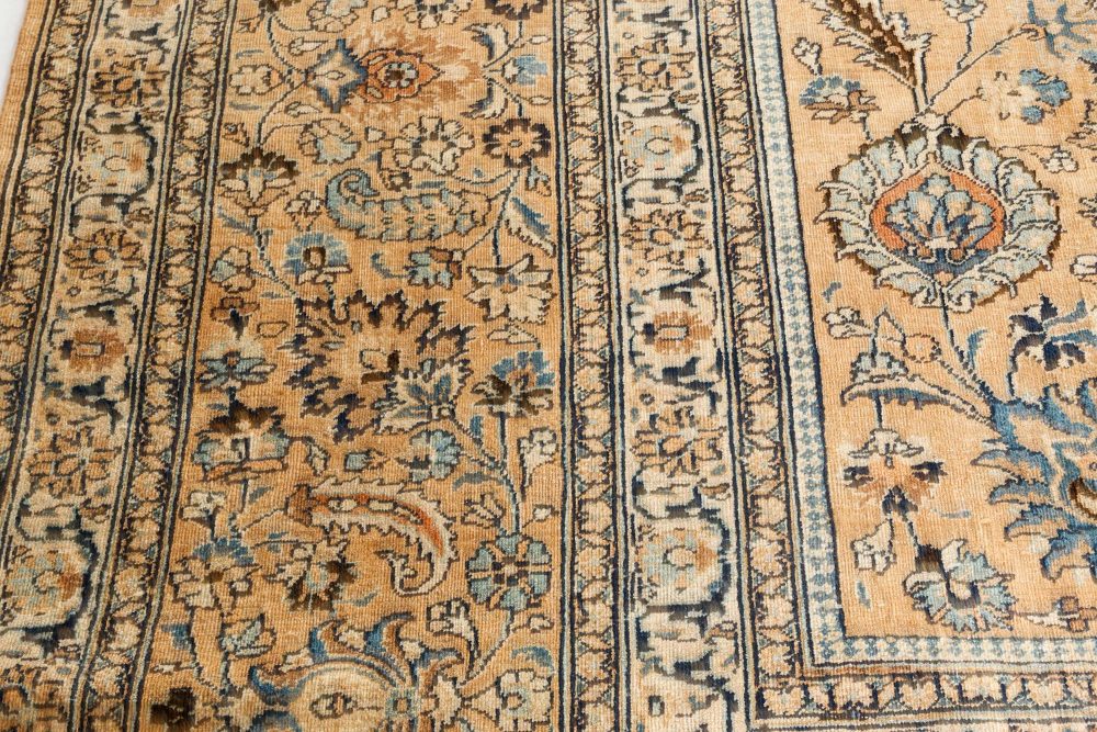 Antique Persian Meshad Botanic Handmade Wool Carpet BB7304