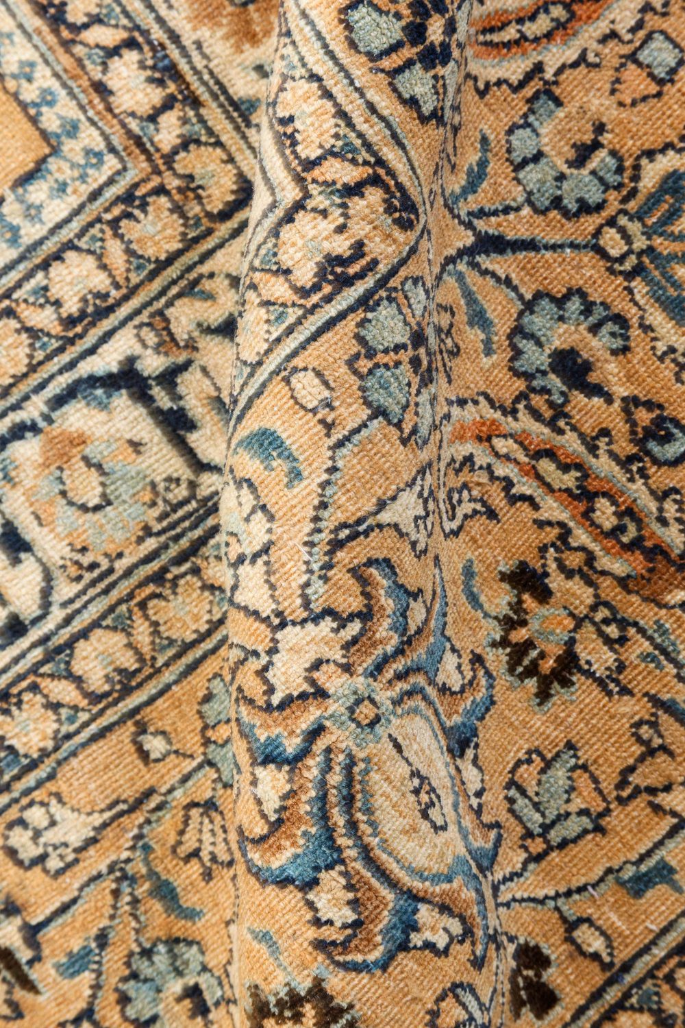 Antique Persian Meshad Botanic Handmade Wool Carpet BB7304