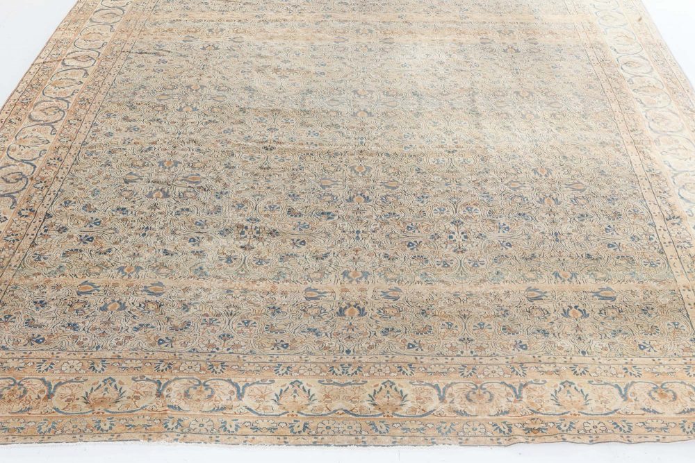Authentic 19th Century Persian Kirman Handmade Wool Rug BB7313