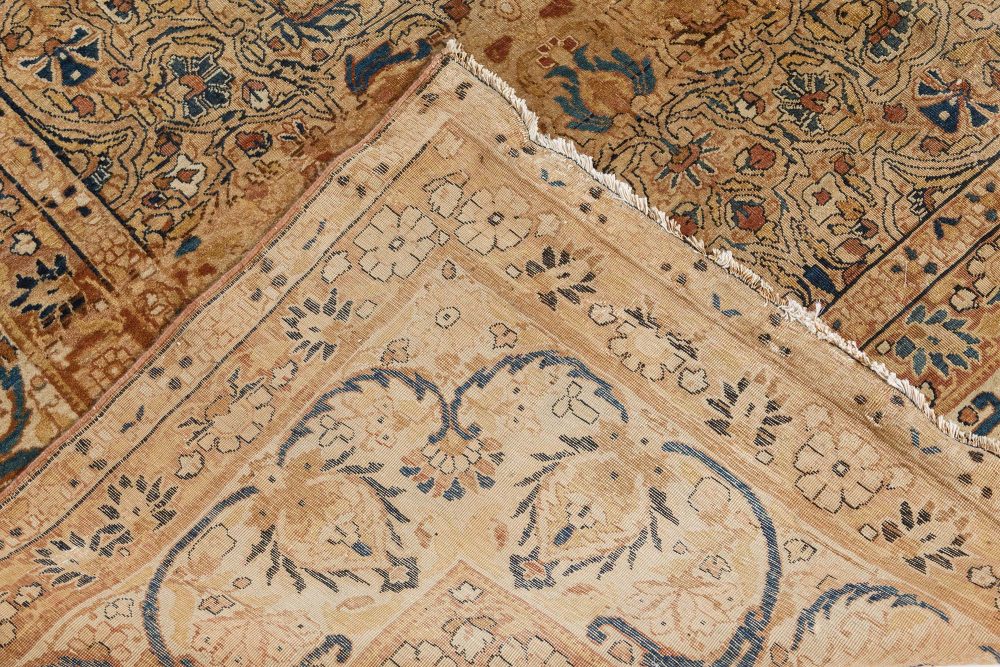 Authentic 19th Century Persian Kirman Handmade Wool Rug BB7313