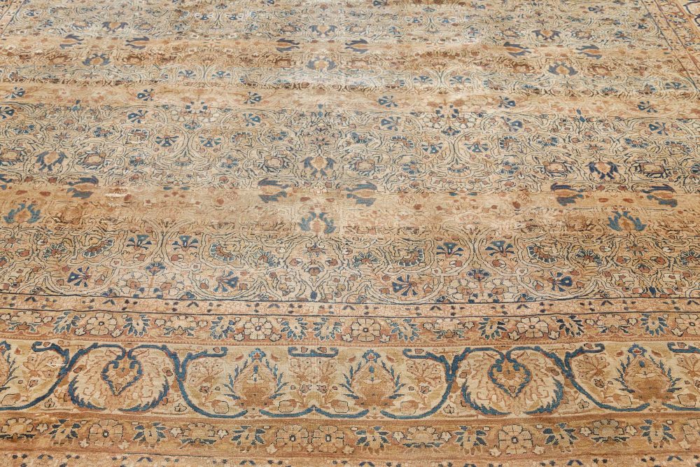 Authentic 19th Century Persian Kirman Handmade Wool Rug BB7313