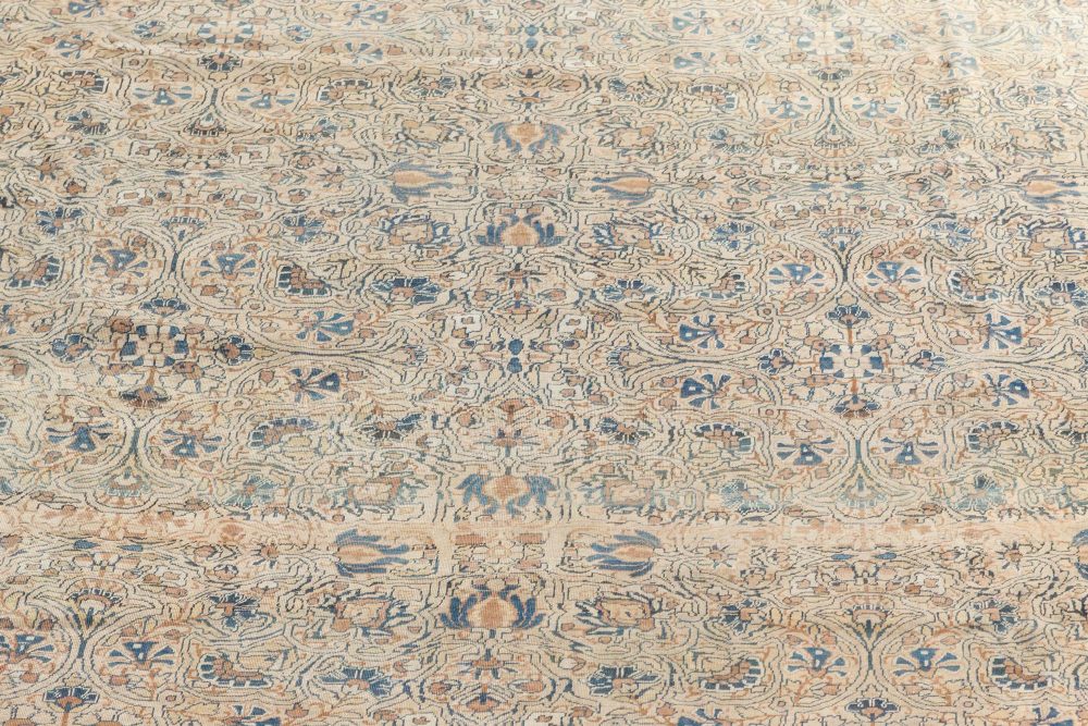 Authentic 19th Century Persian Kirman Handmade Wool Rug BB7313