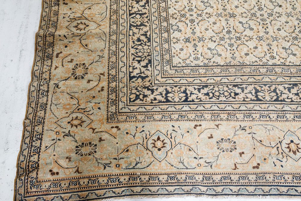 Authentic 19th Century Persian Meshad Handmade Wool Carpet BB7318