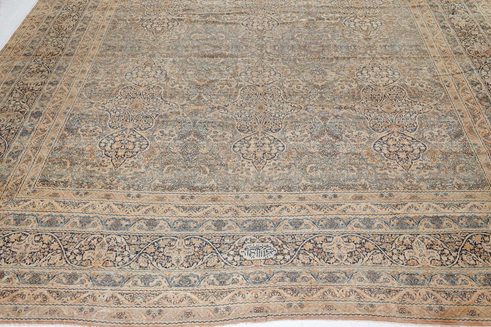 Large 19th Century Persian Kirman Handmade Wool Rug BB7320