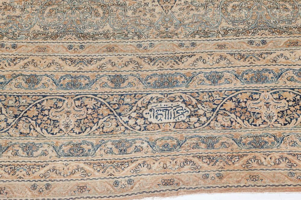 Large 19th Century Persian Kirman Handmade Wool Rug BB7320