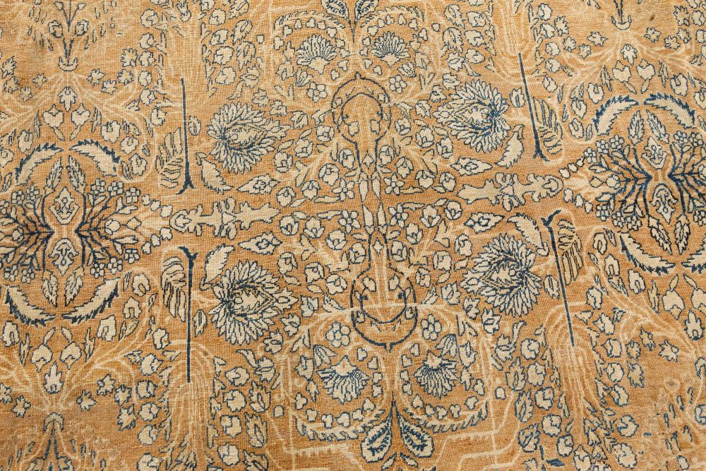 One-of-a-kind Vintage Persian Kirman Handmade Wool Carpet BB7324
