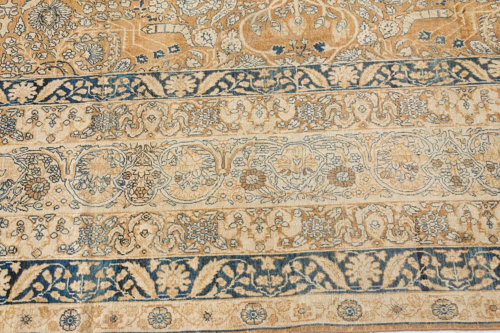 One-of-a-kind Vintage Persian Kirman Handmade Wool Carpet BB7324