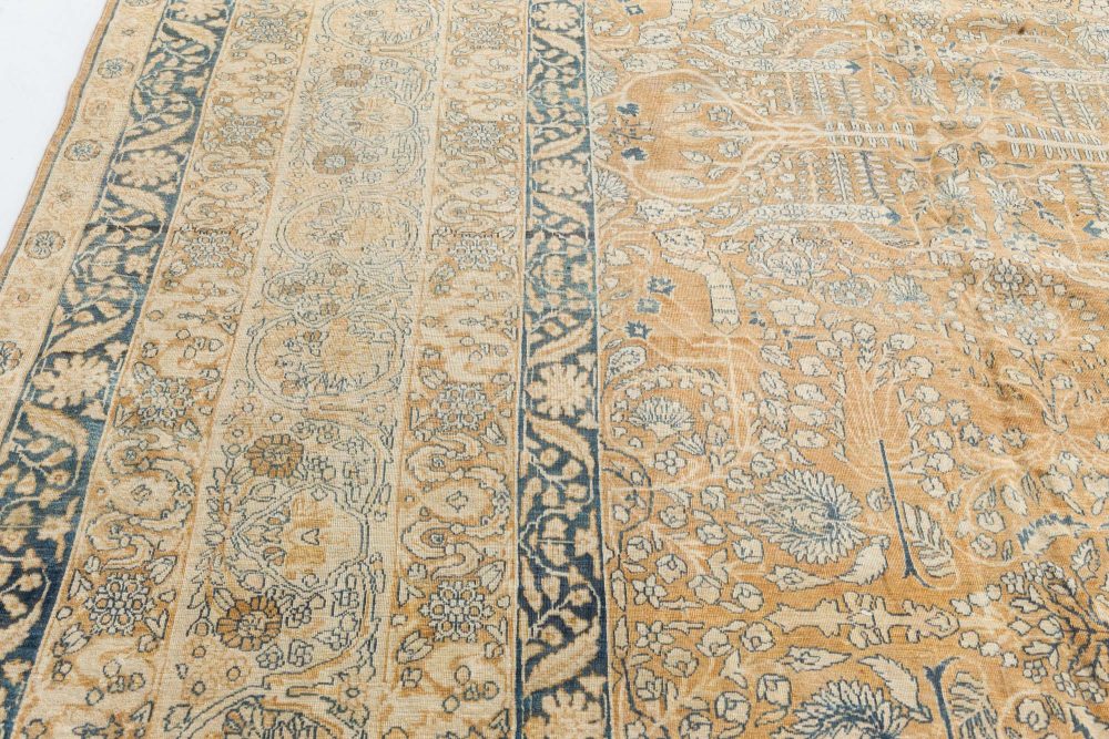 One-of-a-kind Vintage Persian Kirman Handmade Wool Carpet BB7324