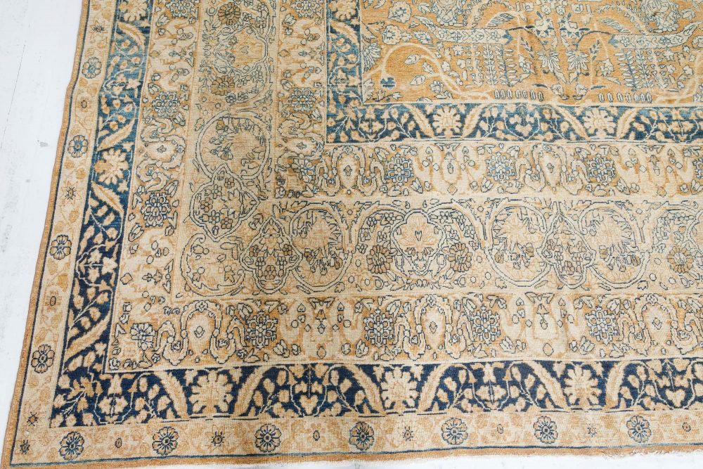 One-of-a-kind Vintage Persian Kirman Handmade Wool Carpet BB7324