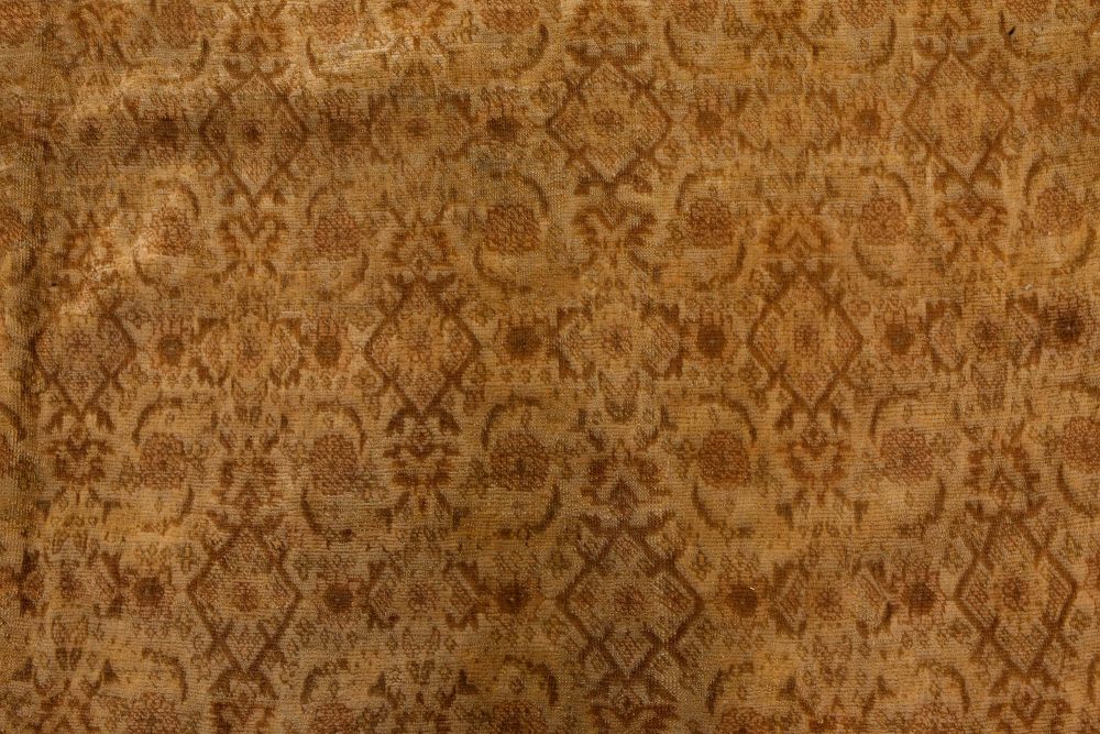 Authentic Persian Tabriz Brown Handmade Wool Rug BB7332