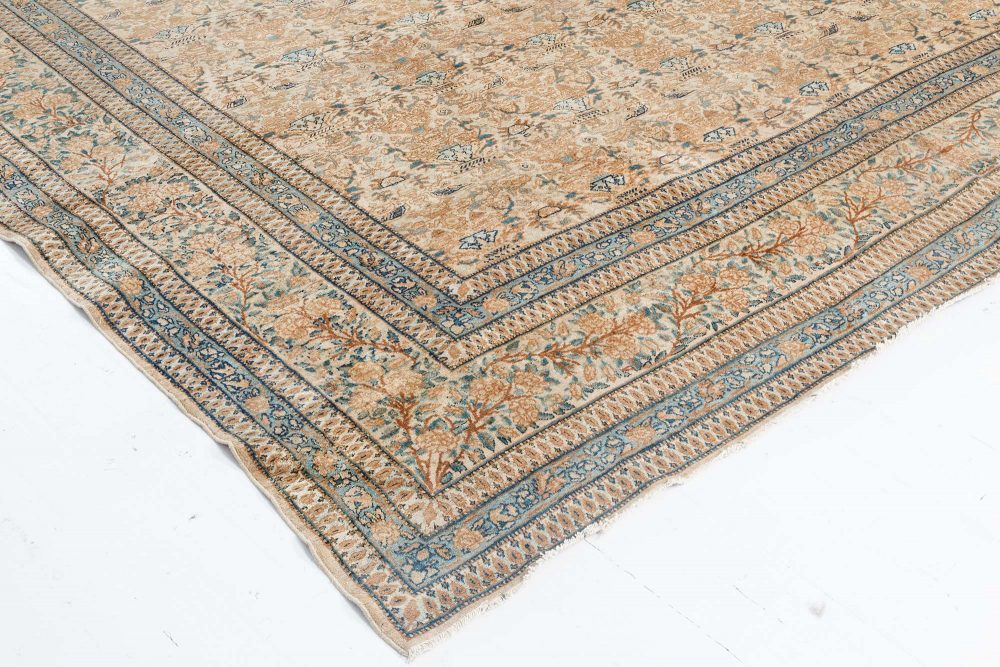 Authentic 1900s Persian Kirman Handmade Wool Carpet BB7333