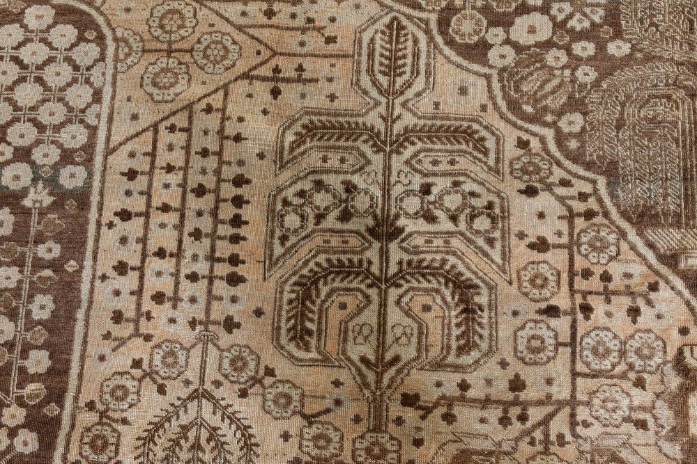 Authentic 19th Century Beige Persian Tabriz Rug BB7378