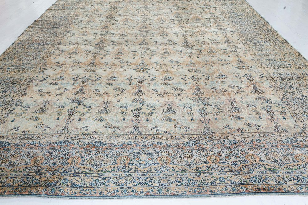 High-quality Vintage Persian Kirman Handmade Wool Rug BB7380