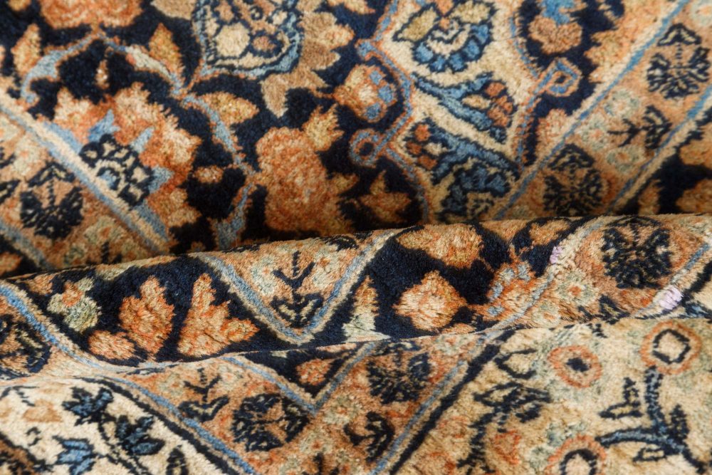 Antique Persian Kirman Botanic Handmade Wool Rug BB7382