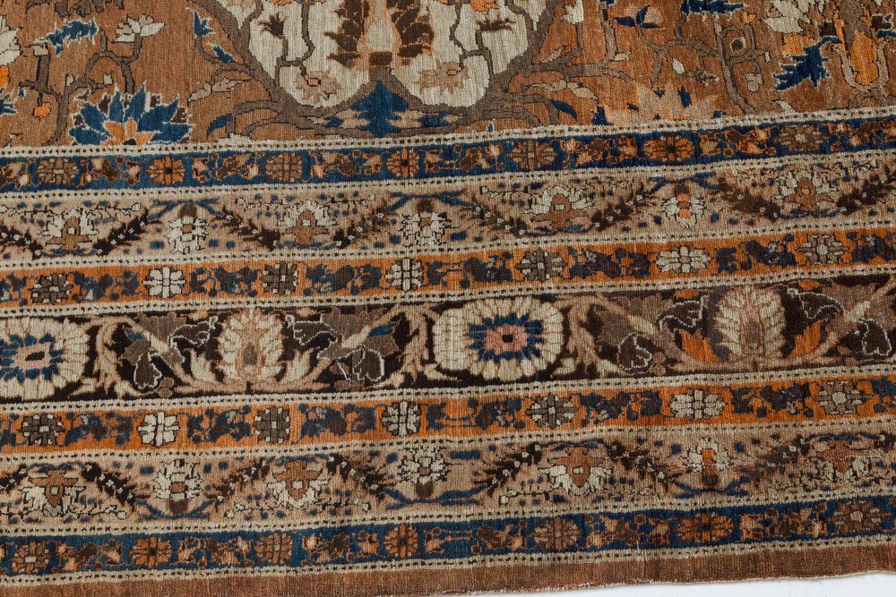 Antique Persian Tabriz Handmade Wool Carpet (Size Adjusted) BB7391