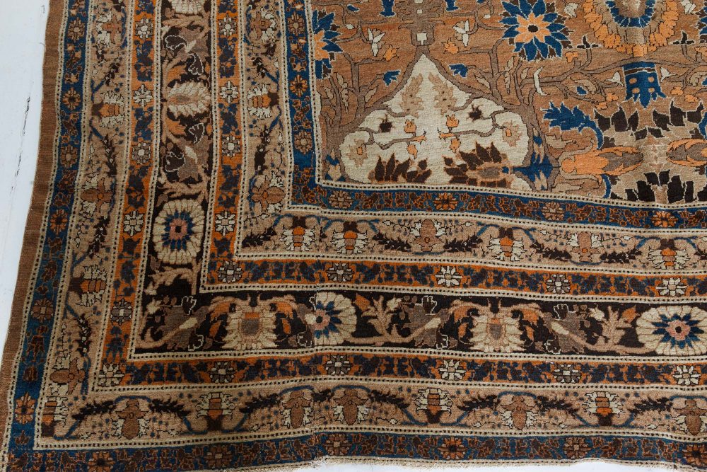 Antique Persian Tabriz Handmade Wool Carpet (Size Adjusted) BB7391