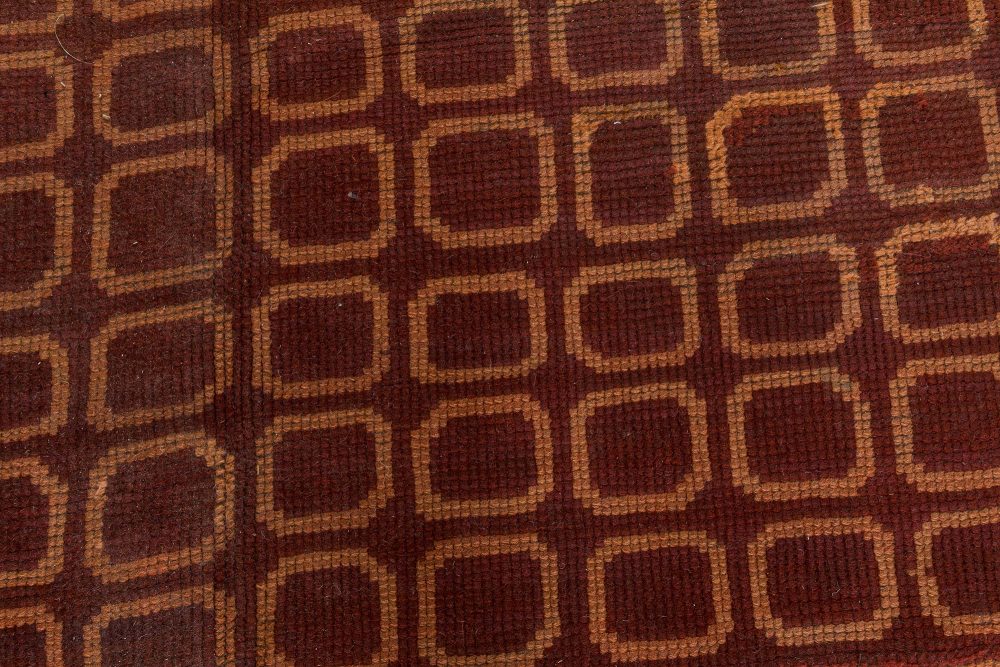 Vintage Brown Viennese Handwoven Wool Carpet BB7402