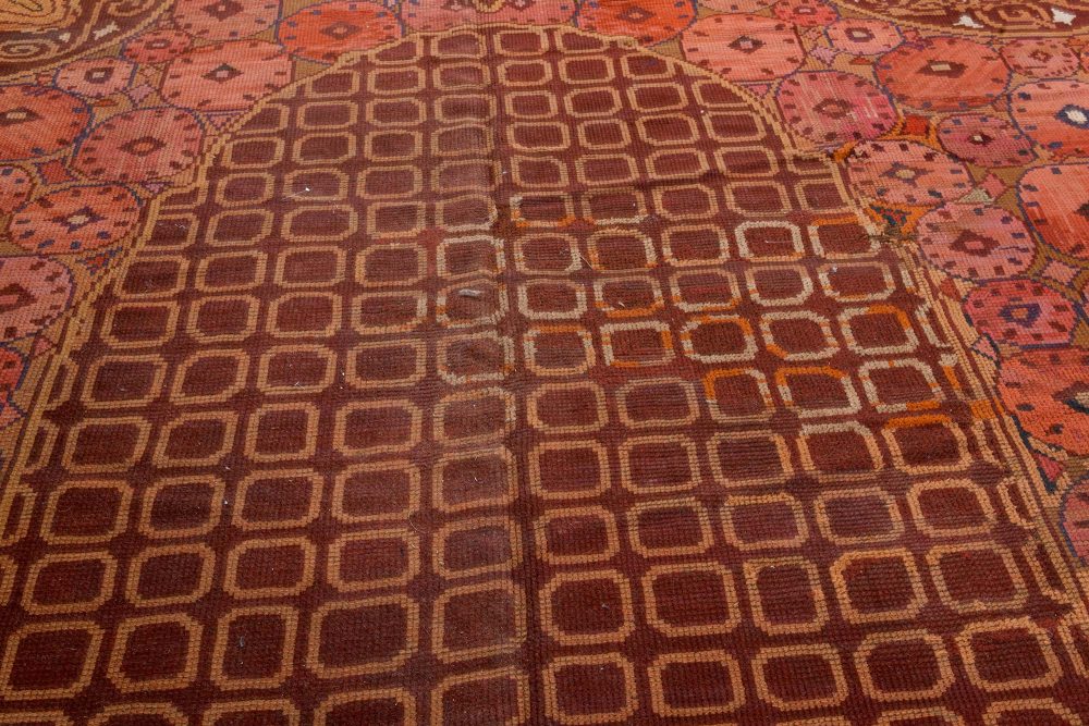 Vintage Brown Viennese Handwoven Wool Carpet BB7402