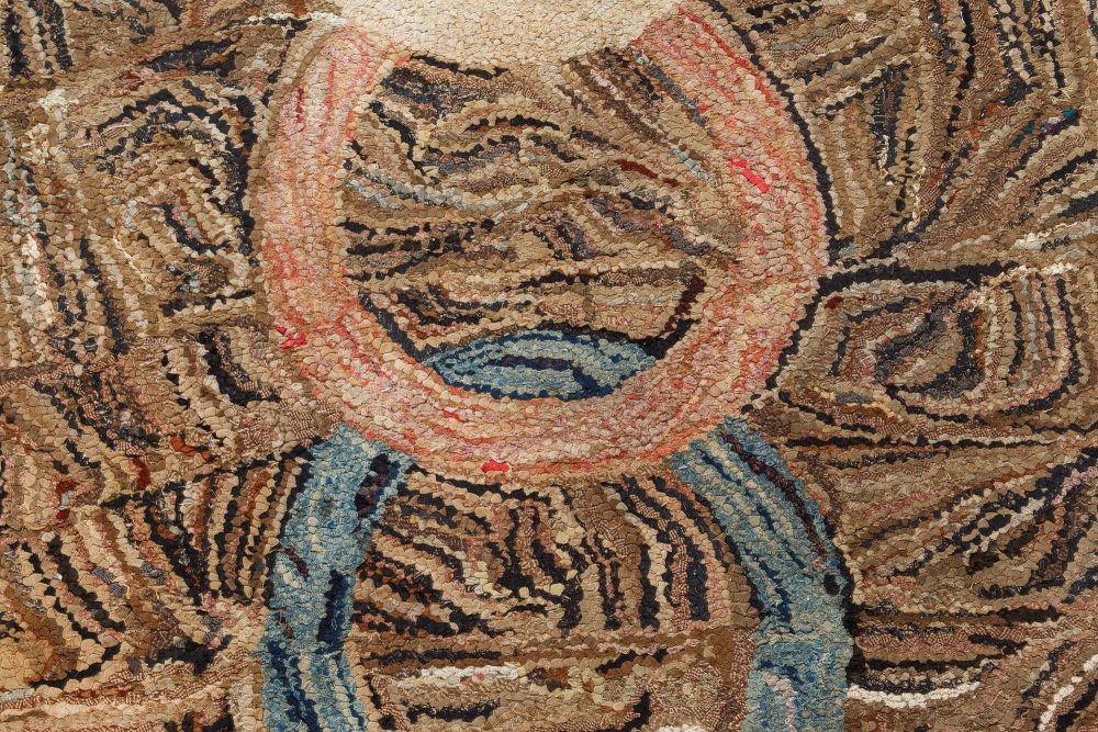 Early 20th Century Pair of American with Overlapping Rings Design Hooked Rugs BB7415