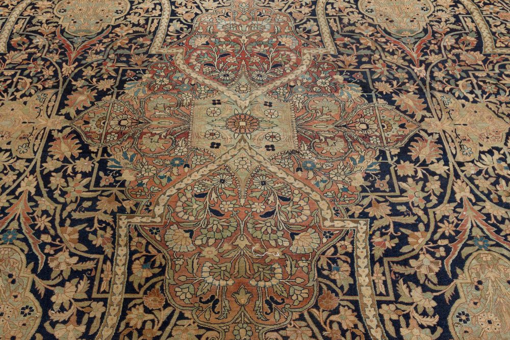 Antique Persian Kirman Handmade Wool Carpet BB7417