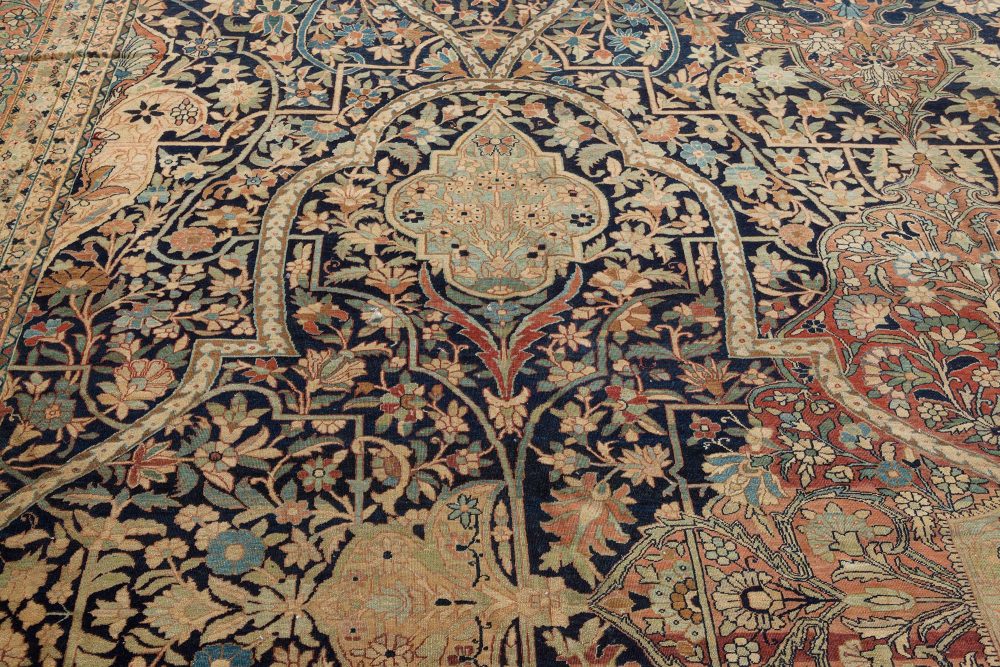 Antique Persian Kirman Handmade Wool Carpet BB7417