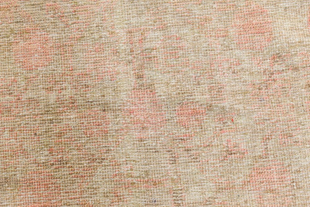 Vintage Samarkand (Khotan) Pale Dusty Pink, Beige, Brown Handmade Wool Rug BB7423