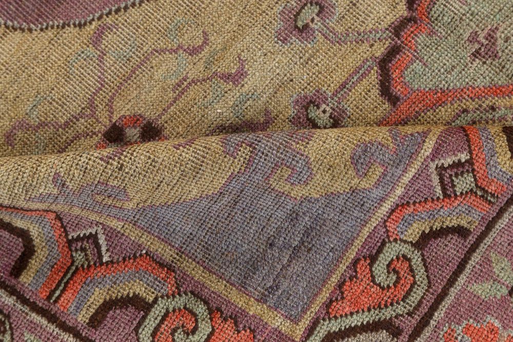 Vintage Samarkand (Khotan) Green Handmade Wool Carpet BB7433