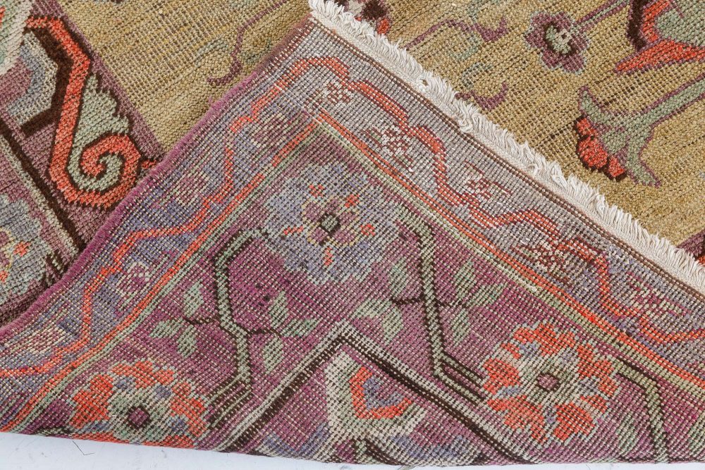 Vintage Samarkand (Khotan) Green Handmade Wool Carpet BB7433