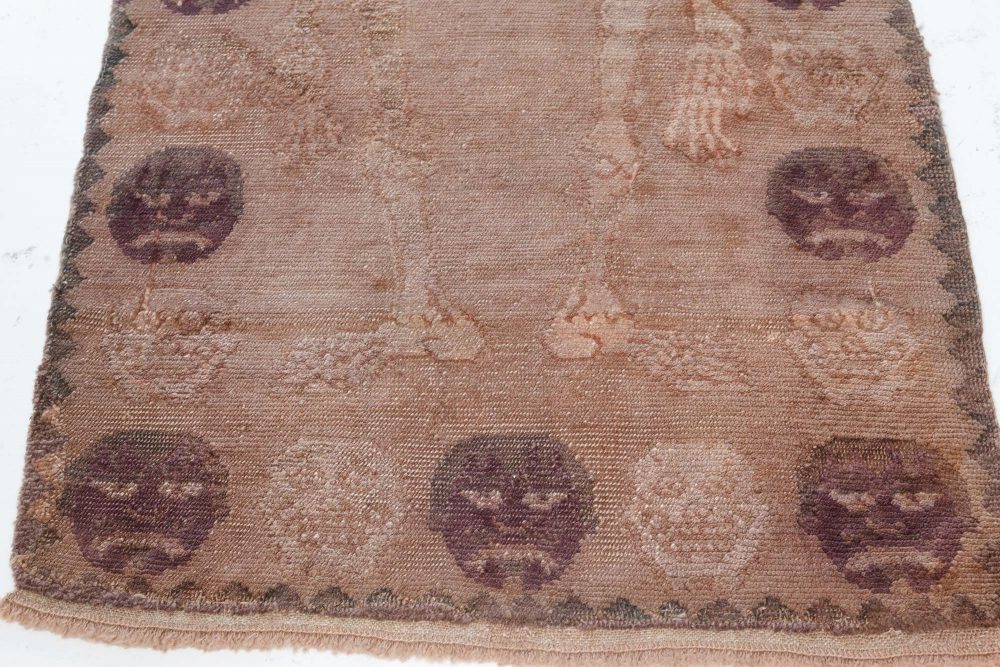 Authentic Tibetan Skeleton Motif Handmade Wool Rug BB7437