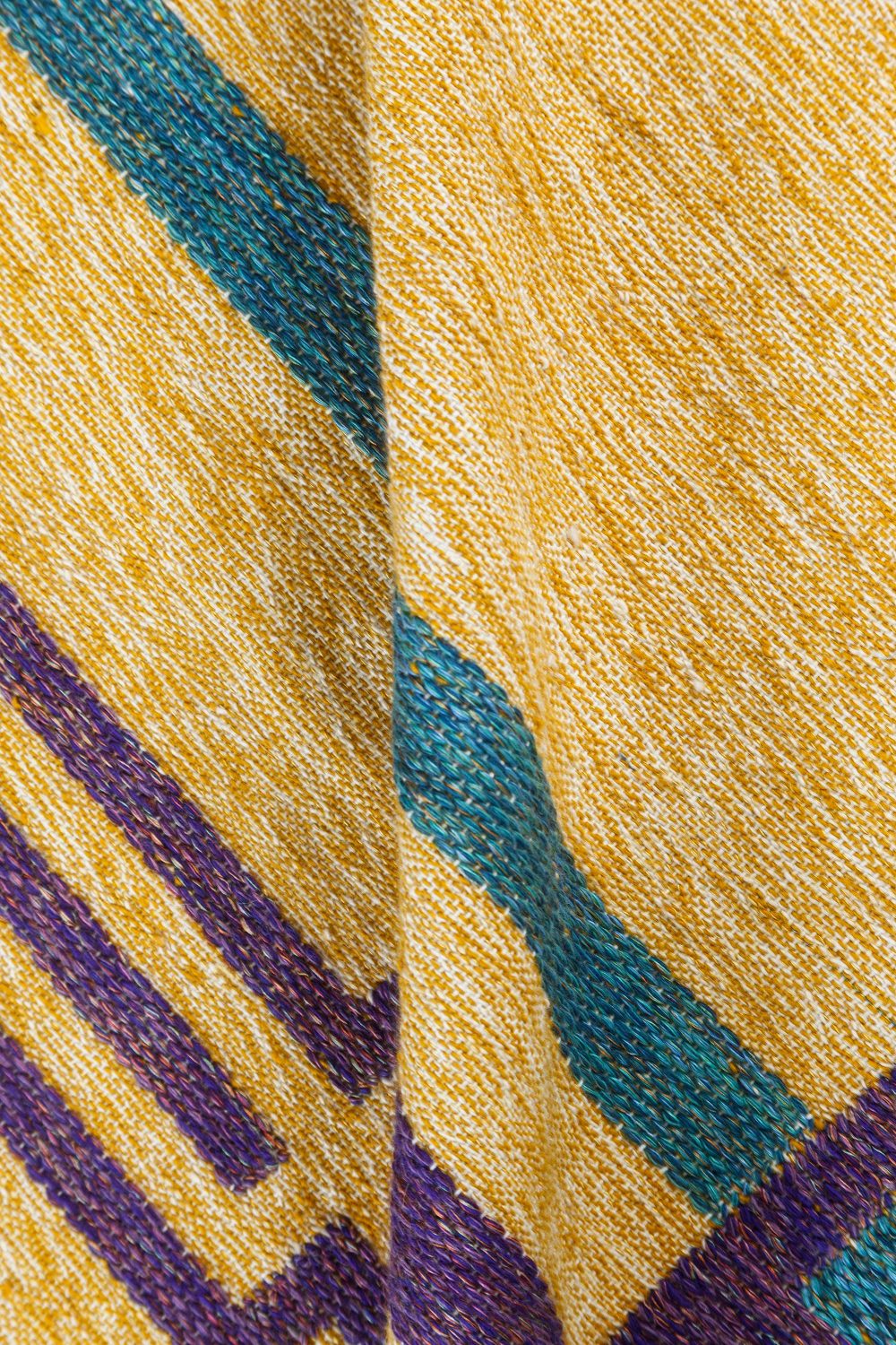 Vintage Swedish Geometric Rug in Yellow, Blue, Green and Purple BB7439