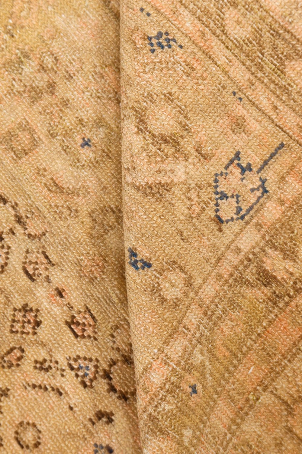 Vintage Persian Malayer Beige Handmade Wool Rug BB7449