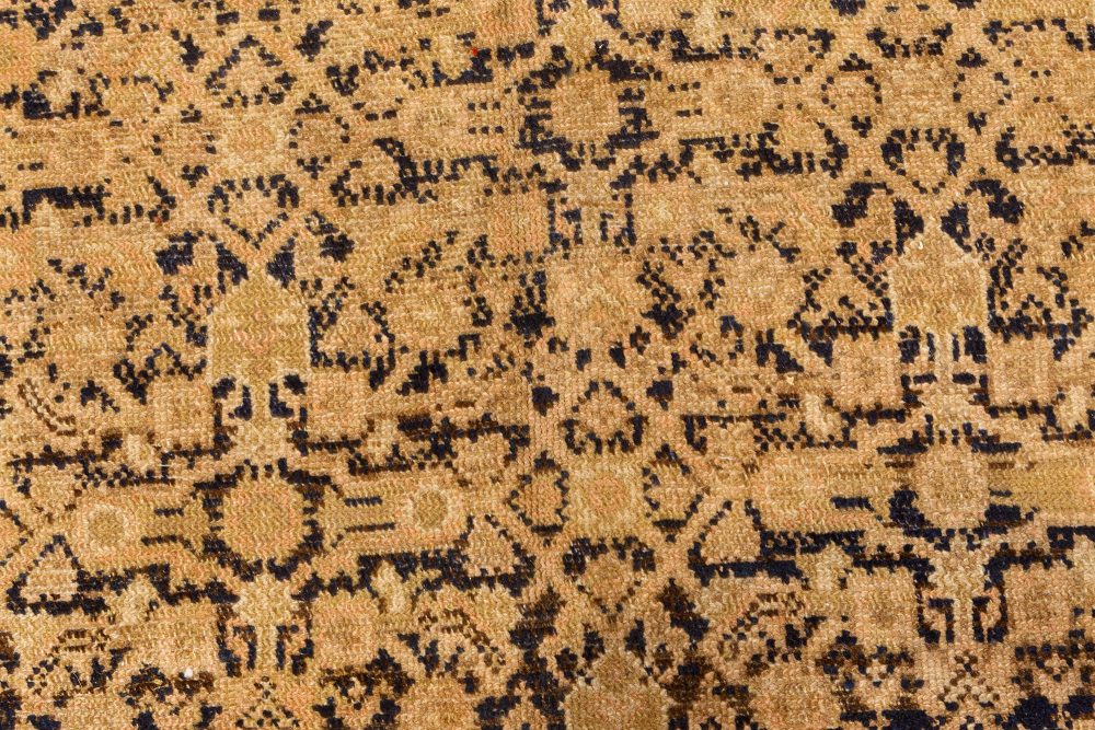 Vintage Persian Malayer Beige Handmade Wool Rug BB7449