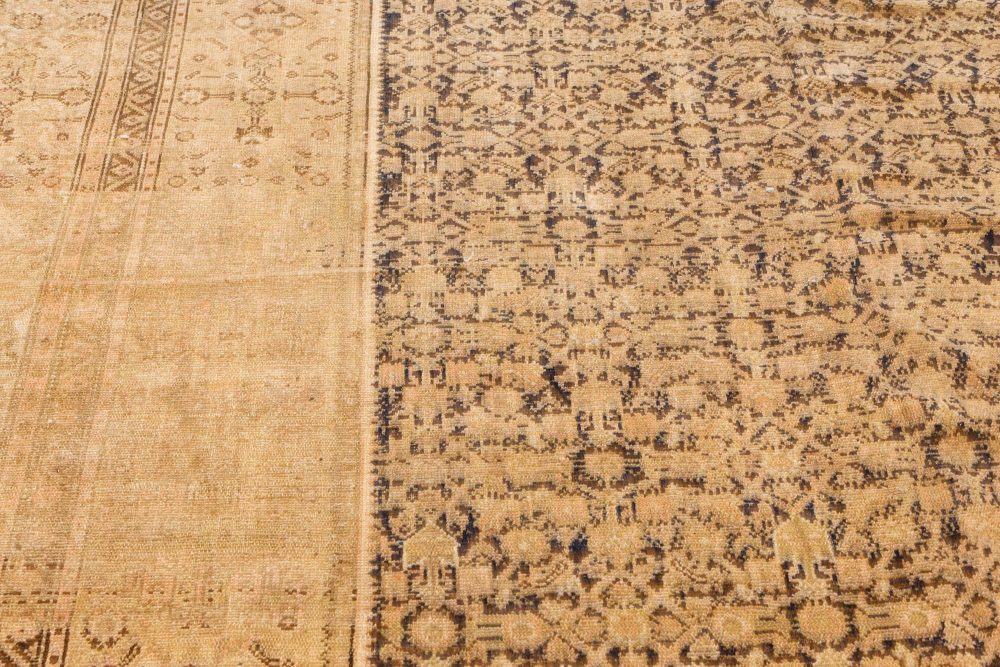 Vintage Persian Malayer Beige Handmade Wool Rug BB7449