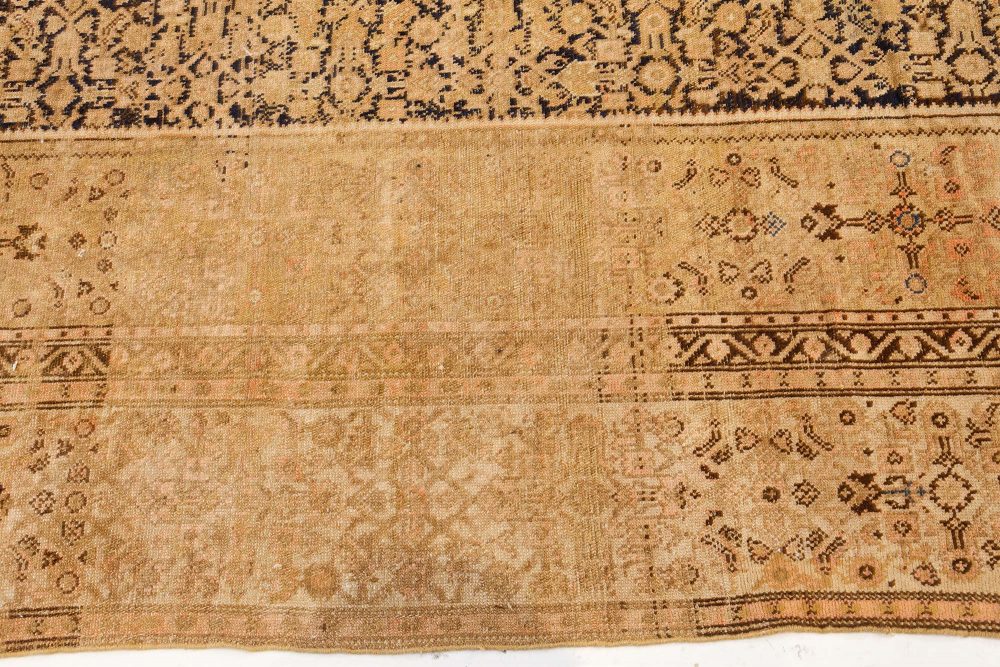 Vintage Persian Malayer Beige Handmade Wool Rug BB7449