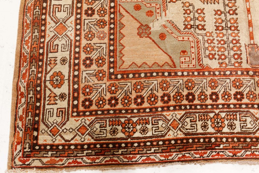 Vintage Samarkand (Khotan) Carpet in Shades of Orange and Beige BB7456