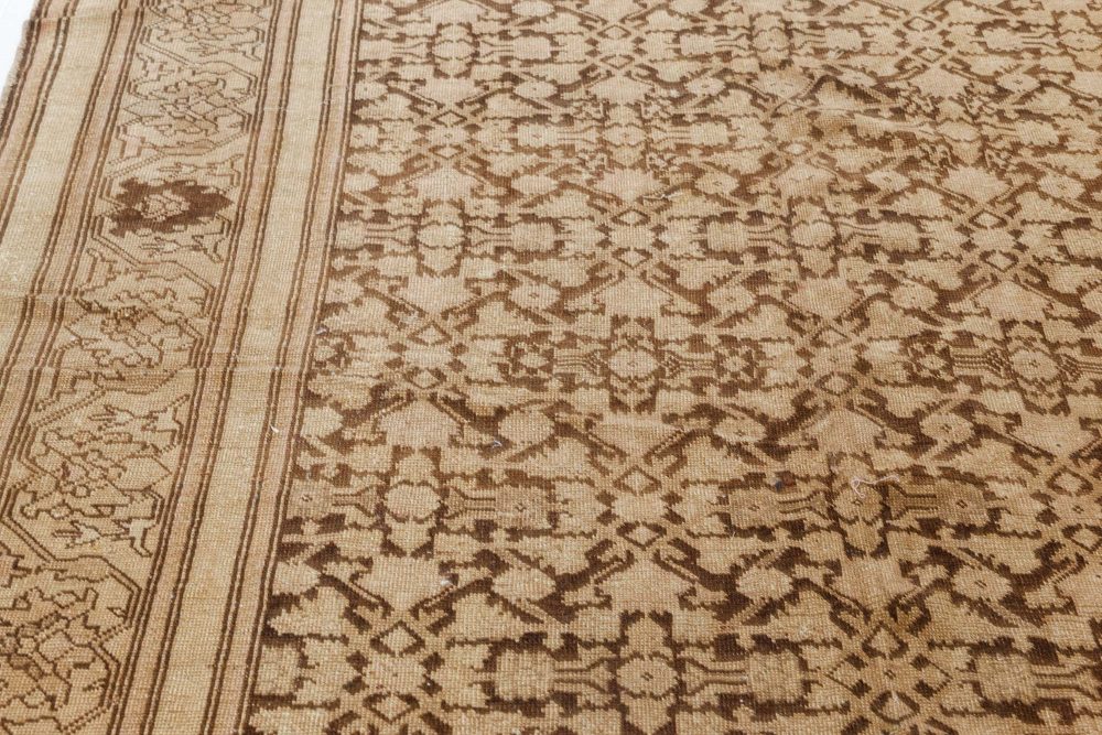 Antique Karabagh Botanic Brown, Beige Handmade Wool Rug BB7462