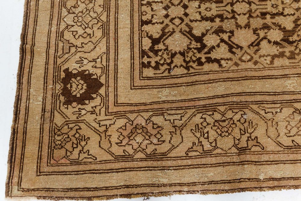 Antique Karabagh Botanic Brown, Beige Handmade Wool Rug BB7462