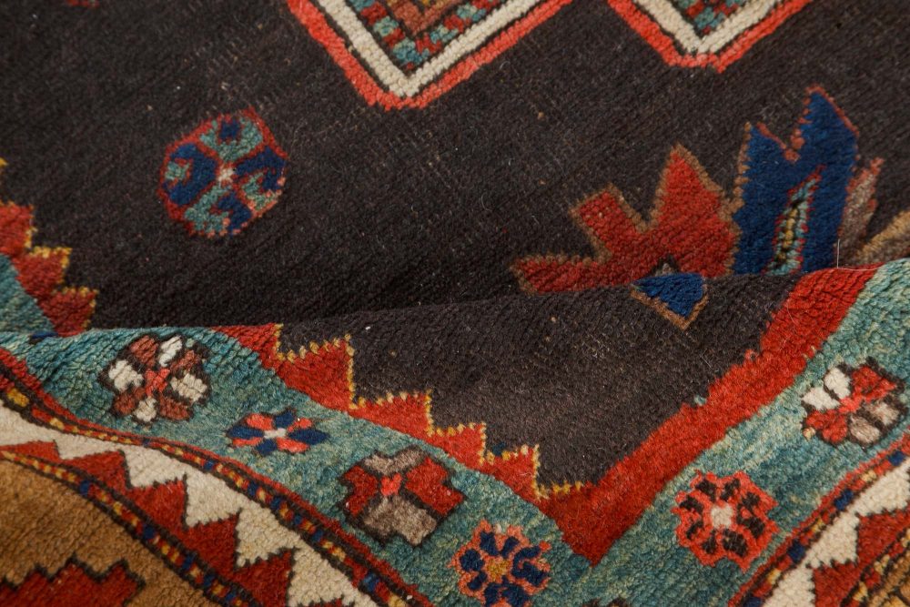 Early 20th Century Red Bold Deisgn Kazak Handmade Wool Rug BB7464