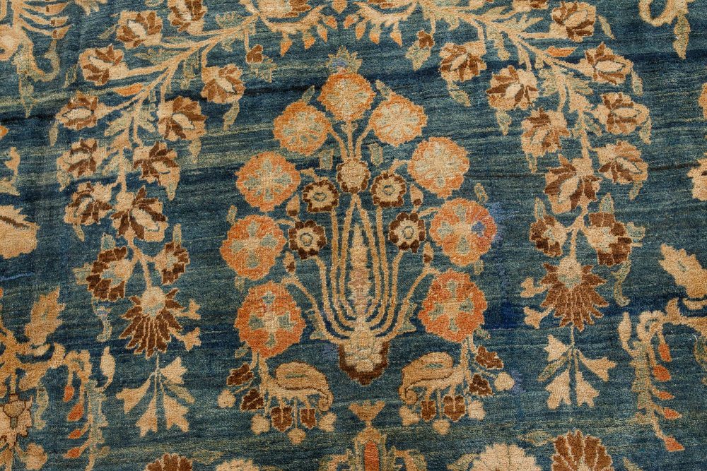 Authentic Persian Khorassan Blue Handmade Wool Carpet BB7468