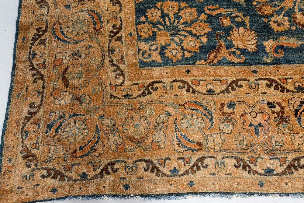 Authentic Persian Khorassan Blue Handmade Wool Carpet BB7468