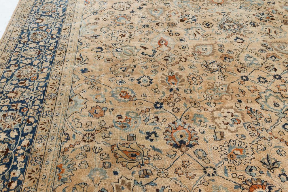 Antique Khorassan Botanic Design Handmade Wool Rug BB7469