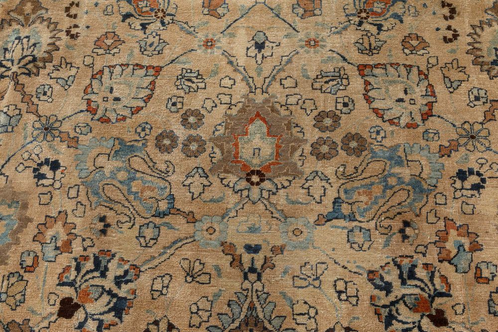 Antique Khorassan Botanic Design Handmade Wool Rug BB7469