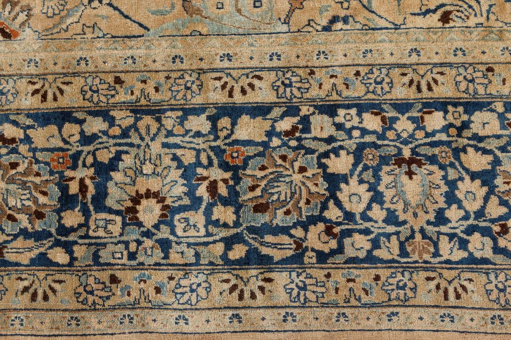 Antique Khorassan Botanic Design Handmade Wool Rug BB7469
