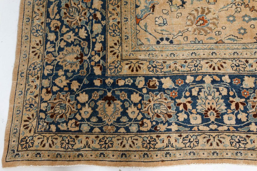 Antique Khorassan Botanic Design Handmade Wool Rug BB7469