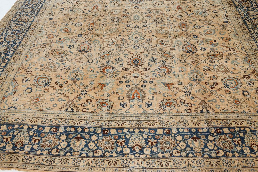 Antique Khorassan Botanic Design Handmade Wool Rug BB7469