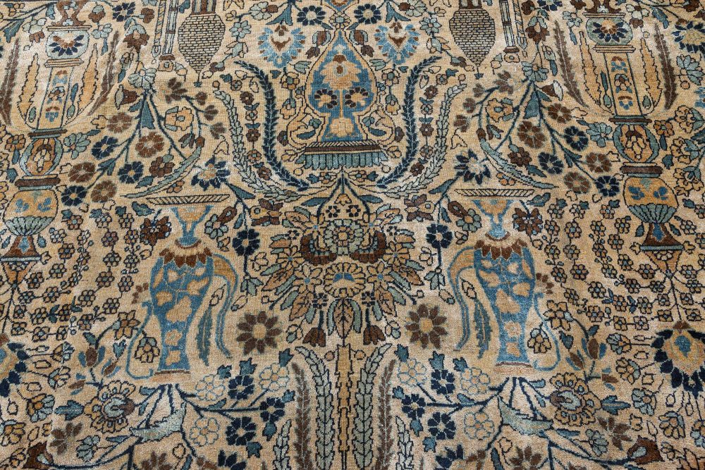 Antique Khorassan Botanic Design Handmade Wool Rug BB7470