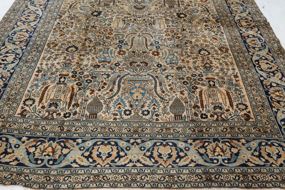 Antique Khorassan Botanic Design Handmade Wool Rug BB7470